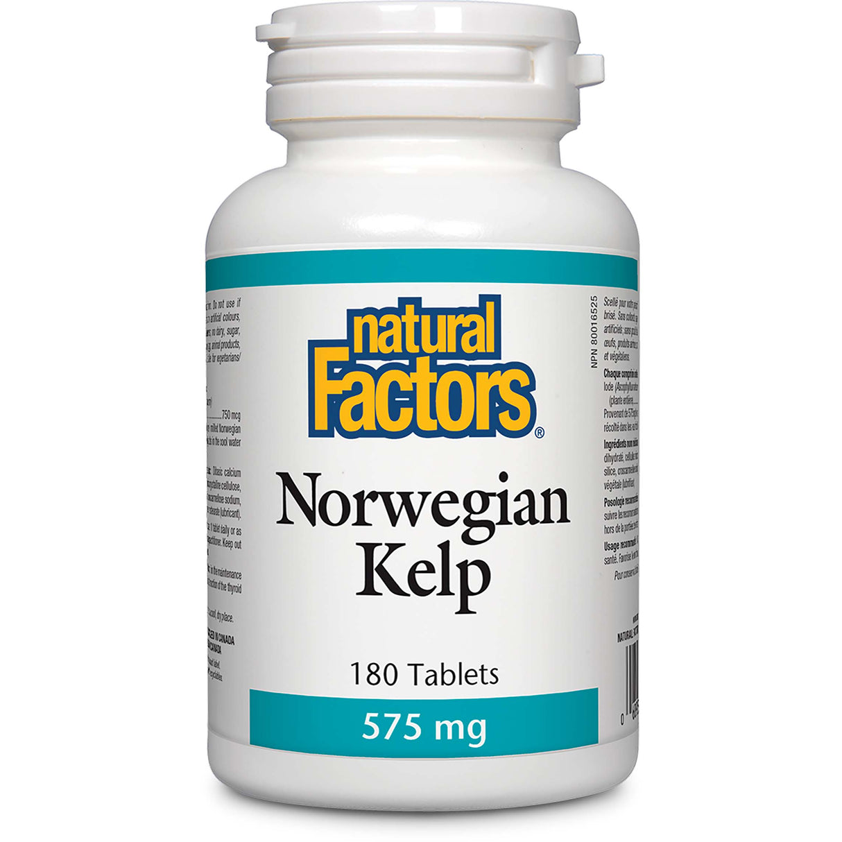 Norwegian Kelp, 575 mg, 180 Tablets (Natural Factors) - Natural Factors
