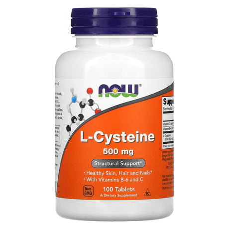 L-Cysteine, 500 mg, 100 Tablets - Now