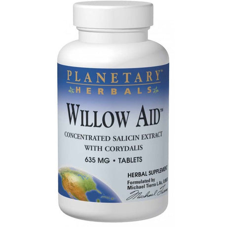 Herbals Planetary Willow Aid, 635 mg, 30 Tablets - Planetary Herbals