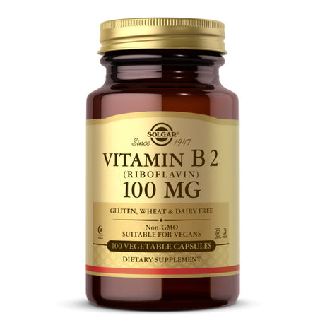 Solgar Vitamin B2 (Riboflavin), 100 mg, 100 Vegetable Capsules - Solgar