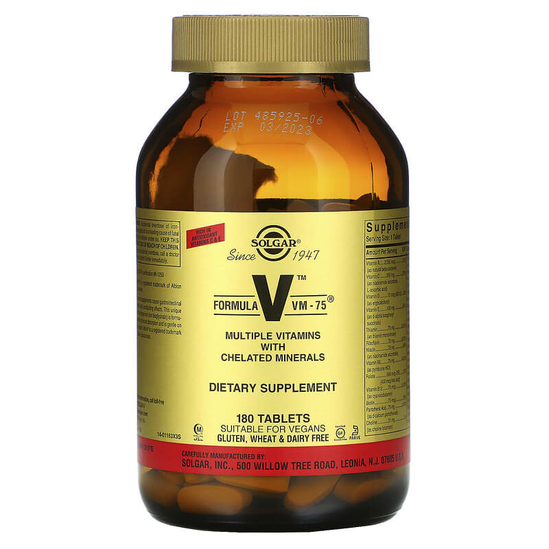 Solgar Formula Vm-75, 180 Tablets - Solgar