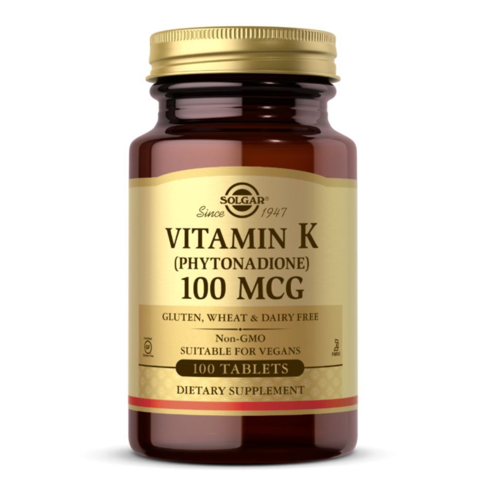 Solgar Vitamin K (Phytonadione, 100 mcg, 100 Tablets) - Solgar