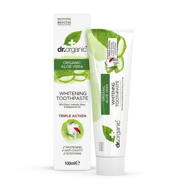 Dr Organic Aloe Vera Whitening Toothpaste, 100 ML - Dr Organic