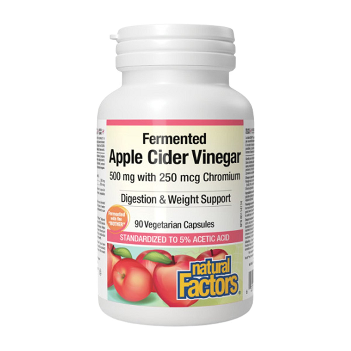 Apple Cider Vinegar, 500 mg, 90 Capsules - Natural Factors - Natural Factors