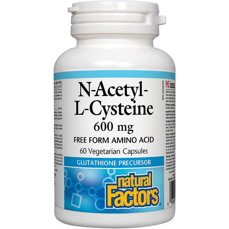 Natural Factors N-Acetyl L-Cysteine, 600 mg, 60 Veggie Capsules - Natural Factors