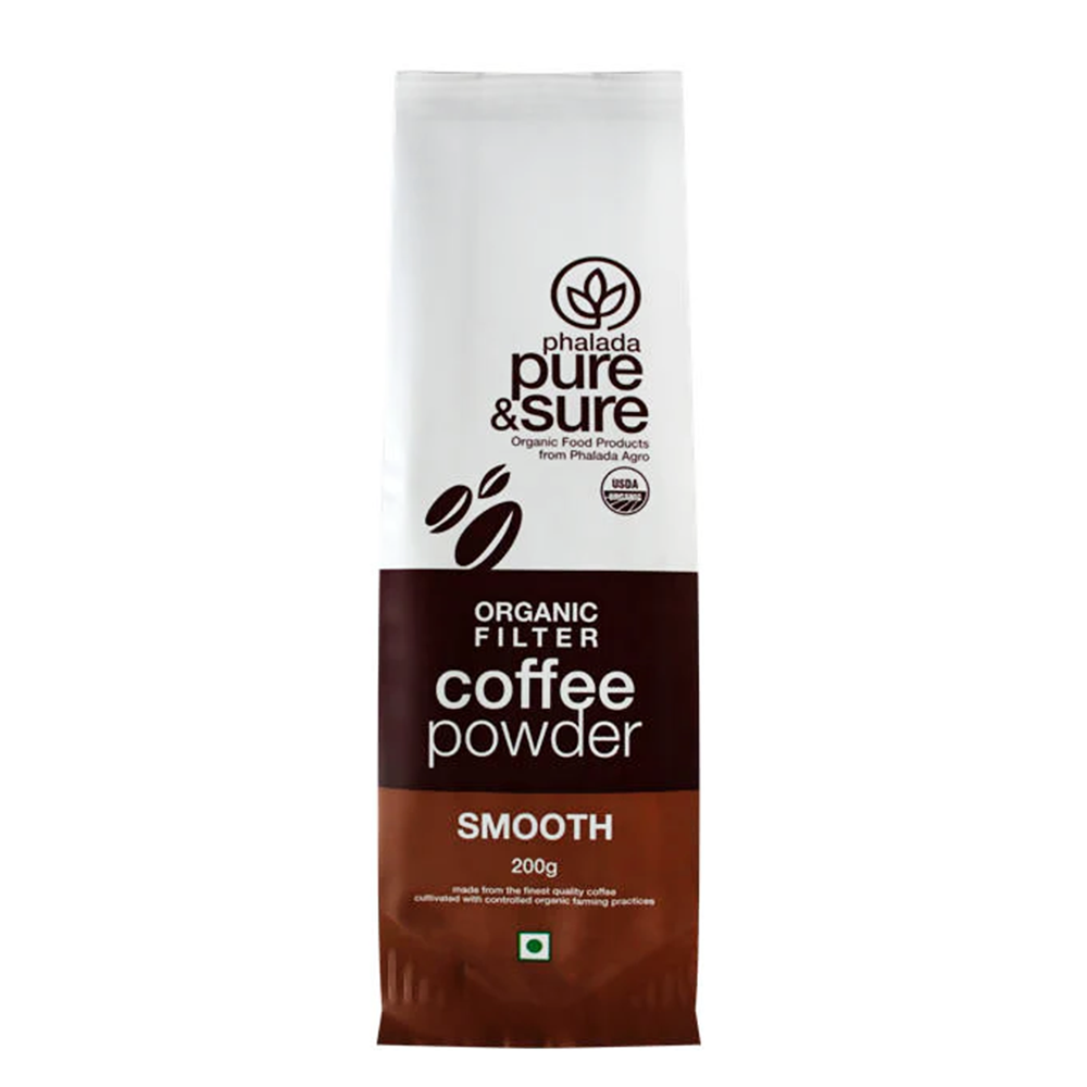 Pure & Sure Organic Filter Coffee Powder Smooth, 200 Gm - Pure & Sure