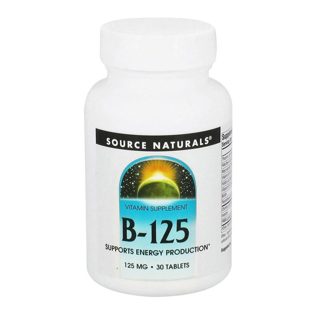 Source Naturals B-125, 125 mg, 30 Tablets - Source Naturals