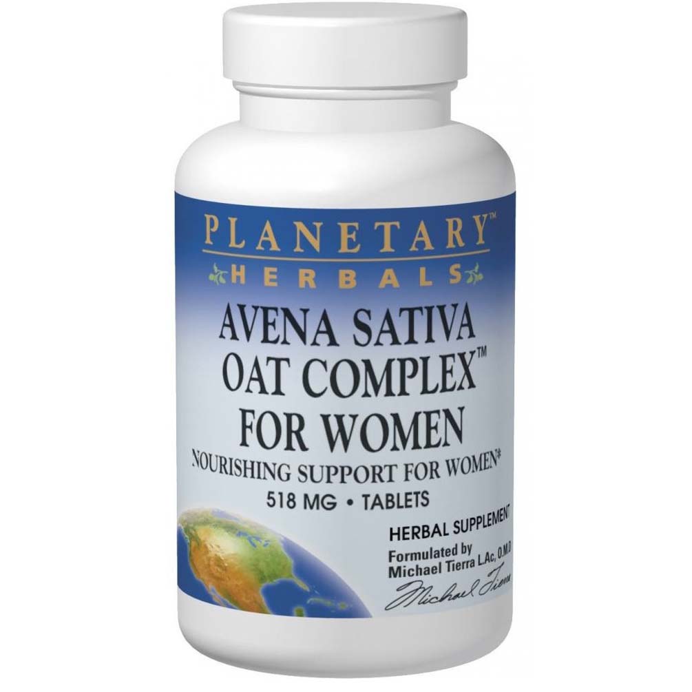 Planetary Herbals Avena Sativa Oat Complex for Women, 500 mg, 100 Tablets - Planetary Herbals