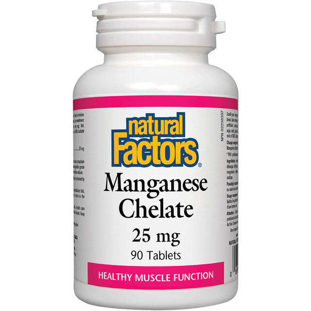 Natural Factors Manganese Chelate, 25 mg, 90 Tablets - Natural Factors