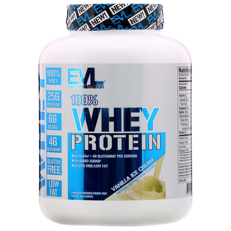 Evolution Nutrition 100% Whey Protein, Vanilla Ice Cream, 5 LB - Evlution Nutrition