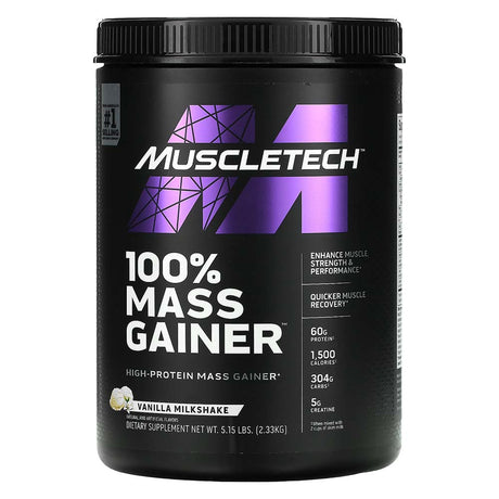 Muscletech 100% Mass Gainer, 5.15 LB, Vanilla Milkshake - Muscletech