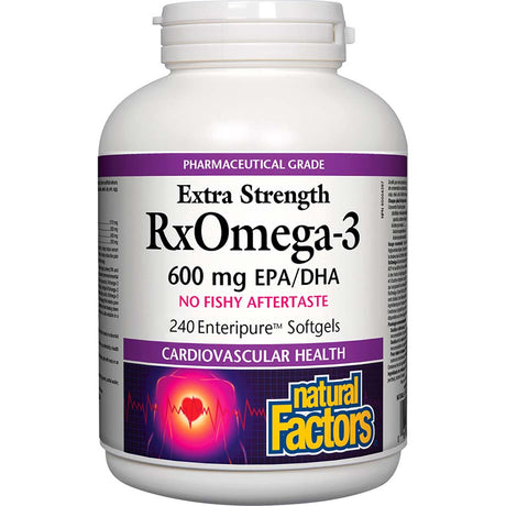 Extra Strength RxOmega-3, 600 mg, 240 Softgels - Natural Factors - Natural Factors