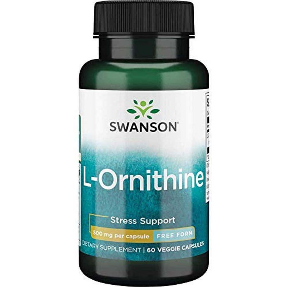 Swanson L-Ornithine, 500 mg, 60 Veggie Capsules - Swanson