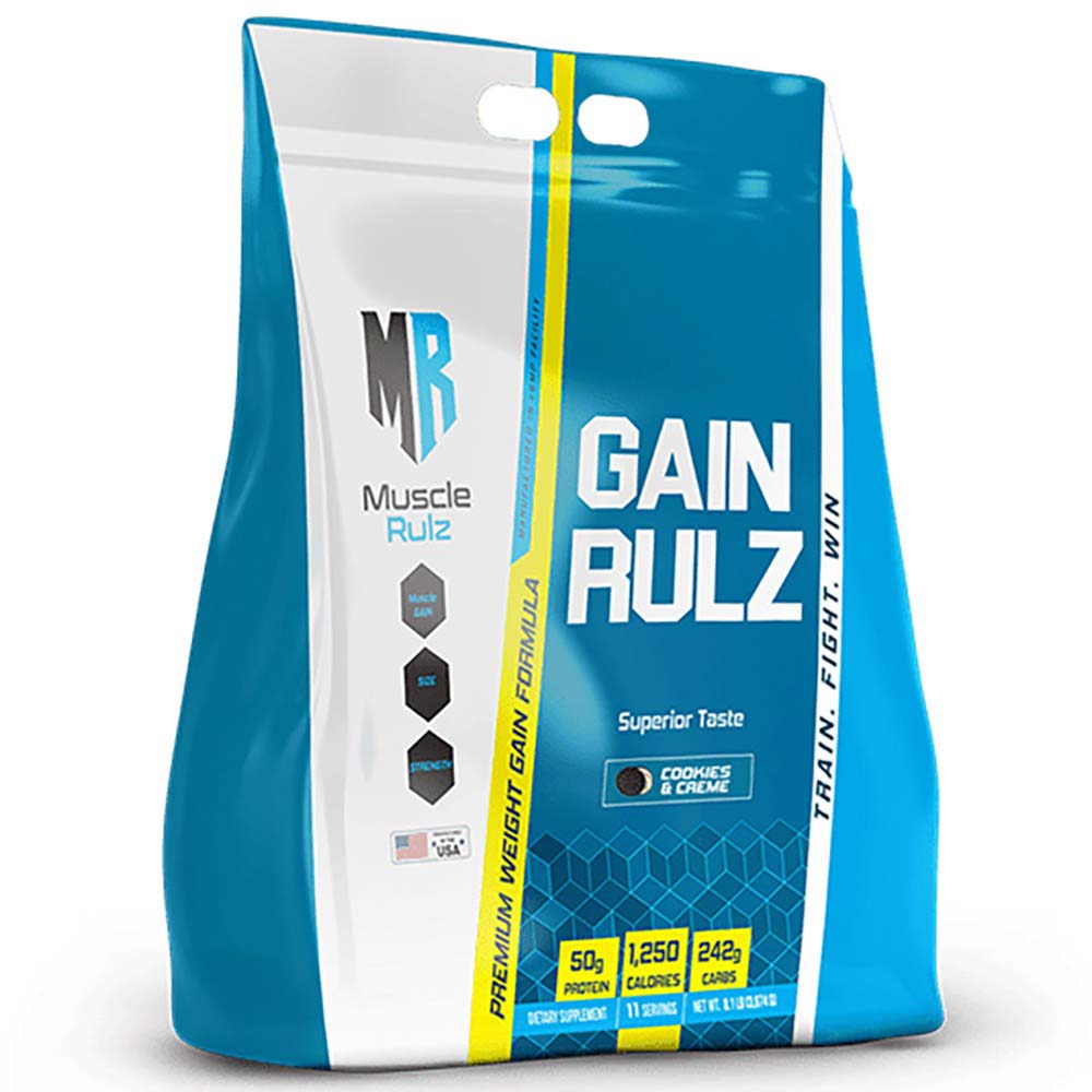 Muscle Rulz Gain Rulz, Cookies and Cream, 8 LB - Muscle Rulz