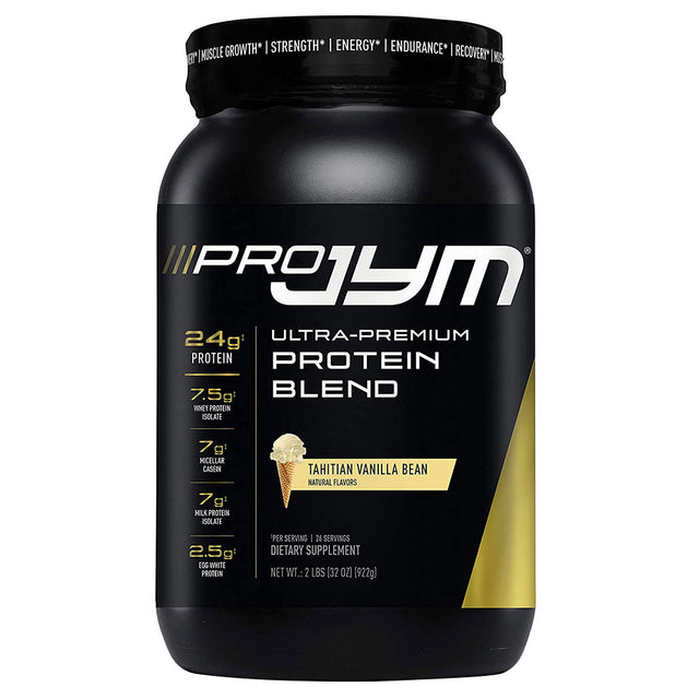 JYM Pro JYM Ultra Premium Protein Blend, Tahitian Vanilla Bean, 2 LB - JYM