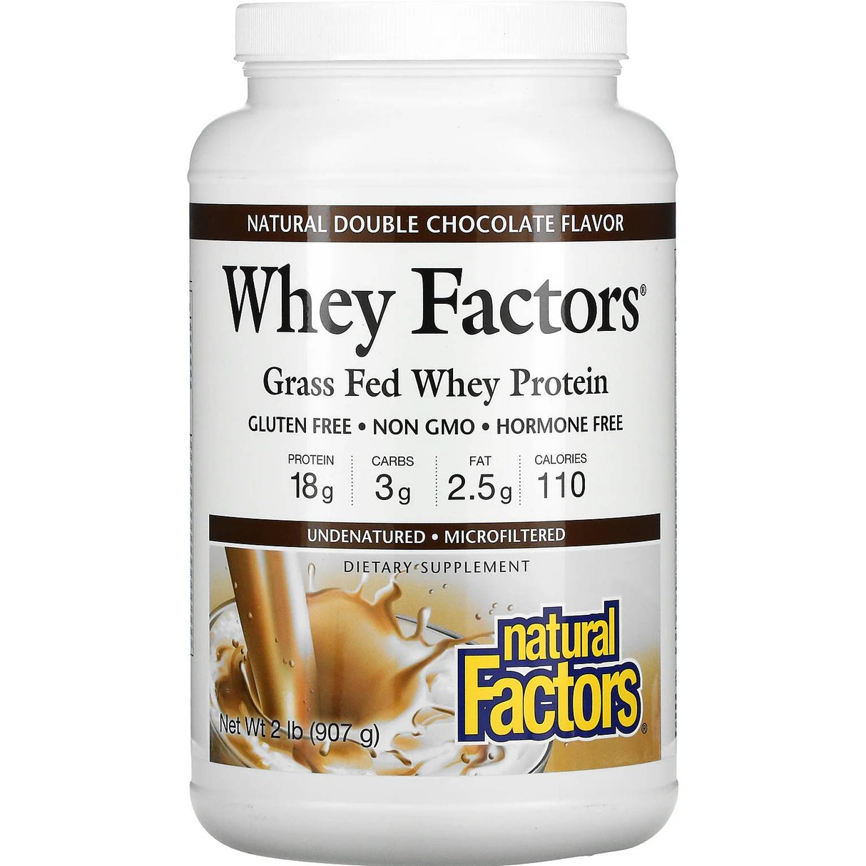 Natural Factors Whey Factors Protein, Milk Chocolate, 907g - Natural Factors