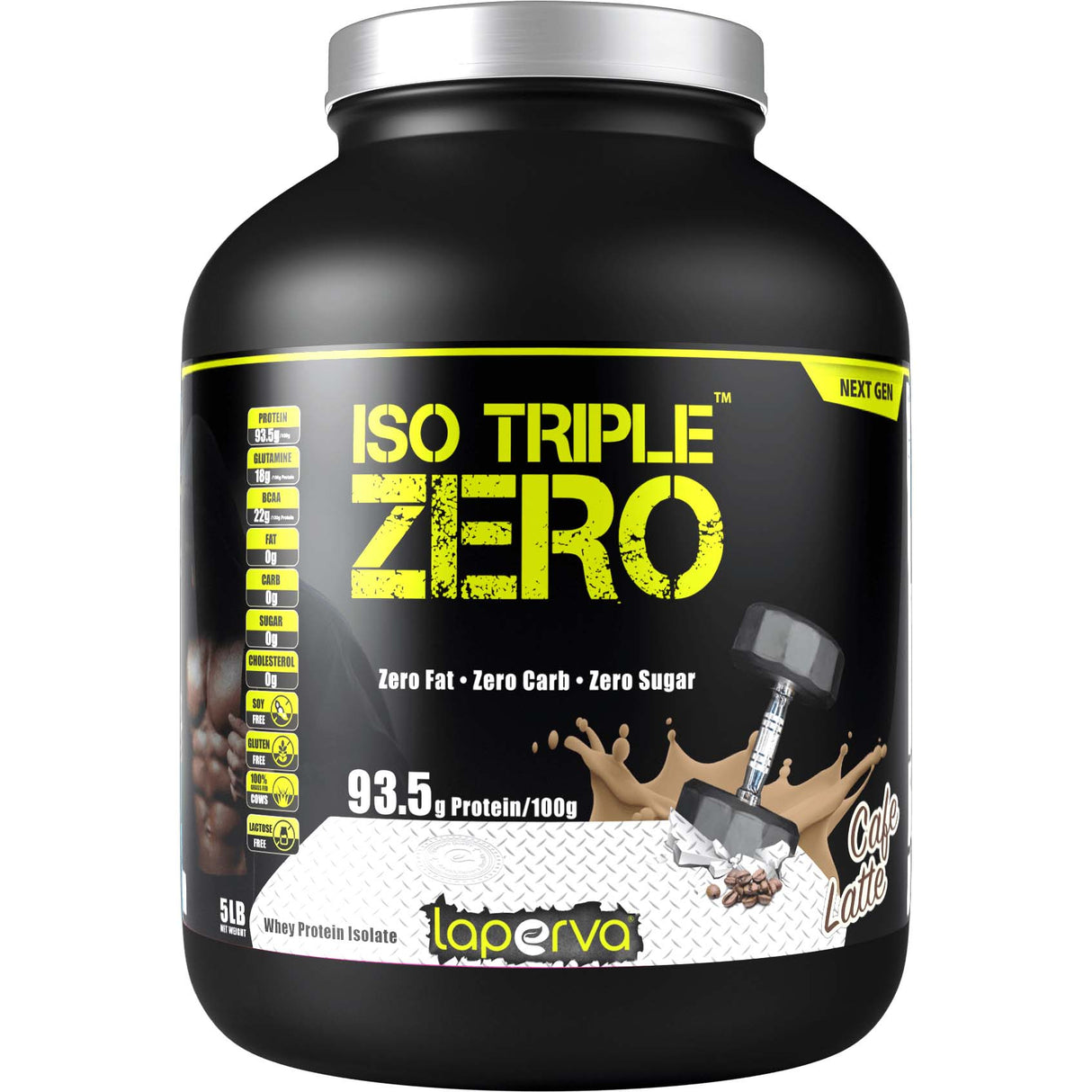 Next Generation Laperva Iso Triple Zero Whey Protein, Cafe Latte, 5 LB - Laperva