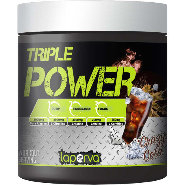 Laperva Triple Power Pre-Workout, Crazy Cola, 30 Servings - Laperva