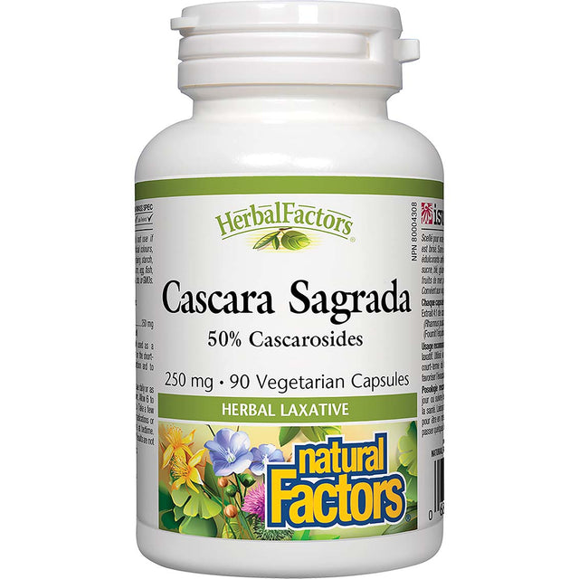 Cascara Sagrada, 250 mg, 90 Veggie Capsules, Natural Factors - Natural Factors