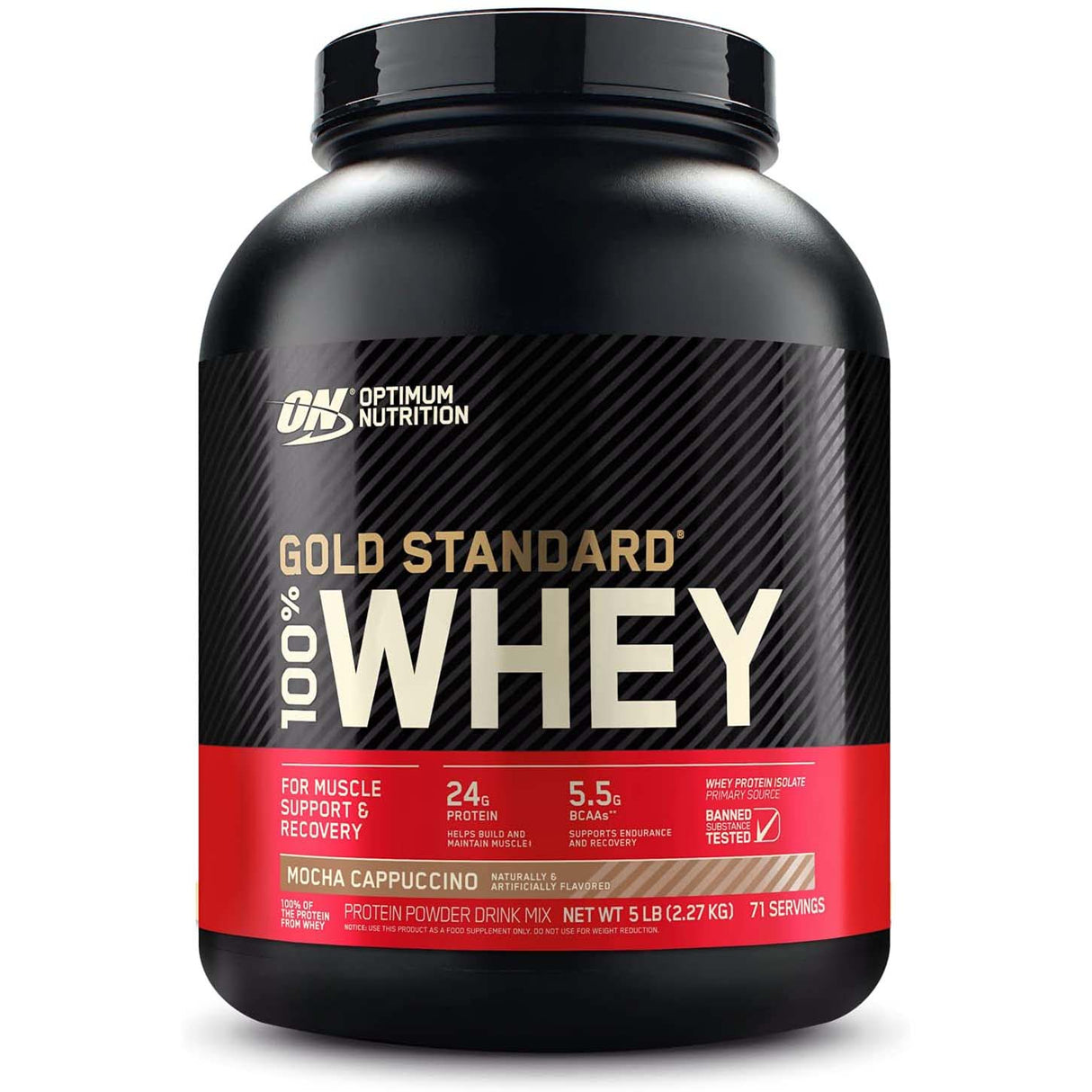 Optimum Nutrition Gold Standard 100% Whey Protein, Mocha Cappuccino, 5 LB - Optimum Nutrition