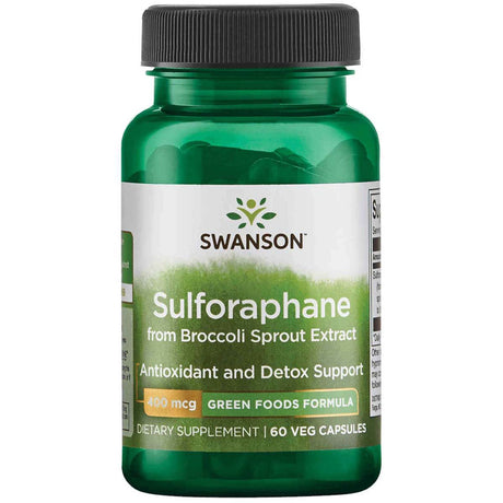 Swanson Sulforaphane from Broccoli Sprout Extract, 400 mcg, 60 Veggie Capsules - Swanson