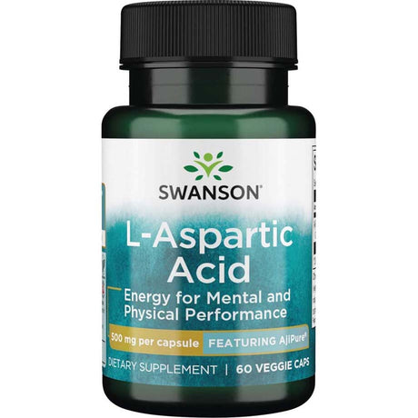 Swanson L-Aspartic Acid, 500 mg, 60 Veggie Capsules - Swanson