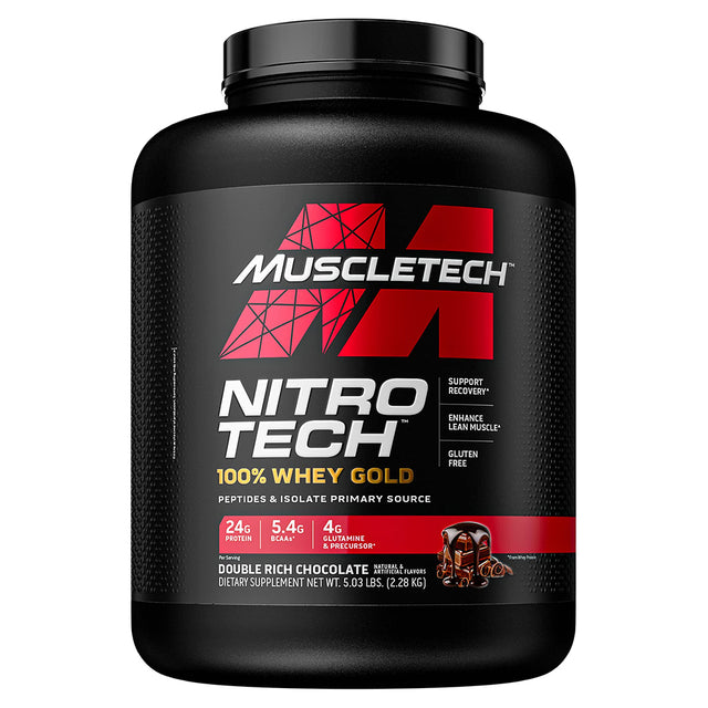 Muscletech Nitro Tech Whey Gold, Double Rich Chocolate, 5 LB - Muscletech