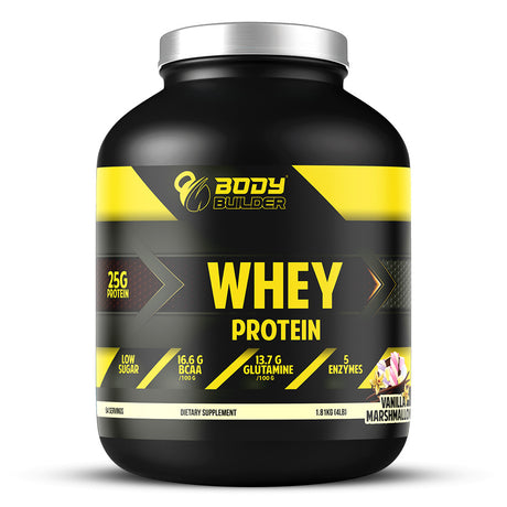 Body Builder Whey Protein, Vanilla Marshmallow, 4 LB - Body Builder