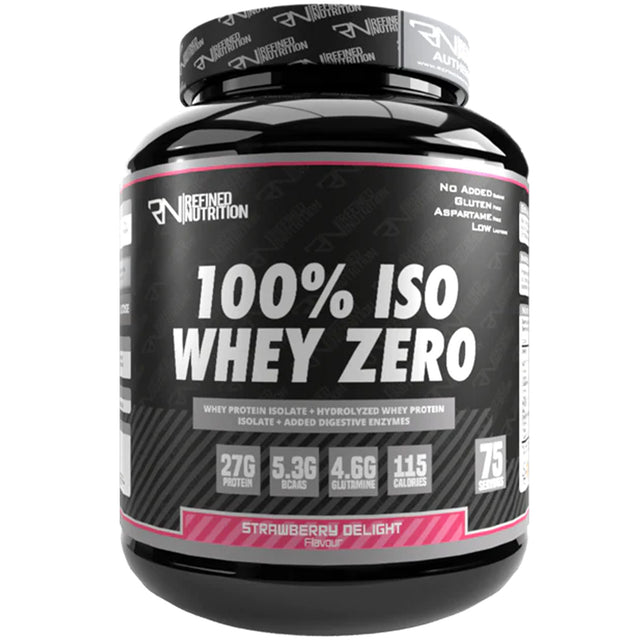 Refined Nutrition 100% Whey Isolate Zero, Strawberry Delight, 2270 Gm - Refined Nutrition