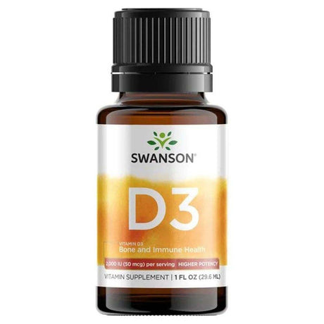 Swanson Vitamin D3, Higher Potency, 2000 IU (50 mcg), 29.6 ML - Swanson