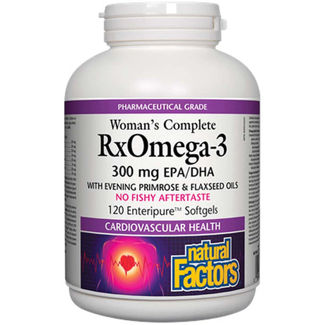 Natural Factors Women's Complete Rx Omega-3, 300 mg, 120 Softgels - Natural Factors