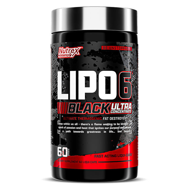 Nutrex Lipo 6 Black Ultra Concentrate Fat Destroyer, 60 Capsules - Nutrex Research