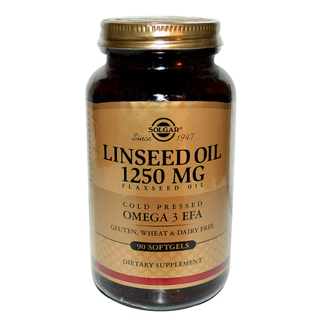 Linseed Oil, 1250 mg, 90 Softgels - Solgar - Solgar