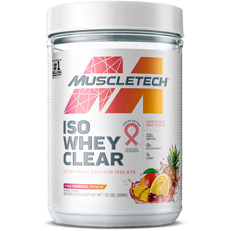 Muscletech Iso Whey Clear, Pink Tropical Punch, 1LB - Muscletech