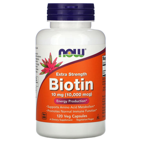 Biotin 10000 mcg, 120 Veggie Capsules (Now) - Now