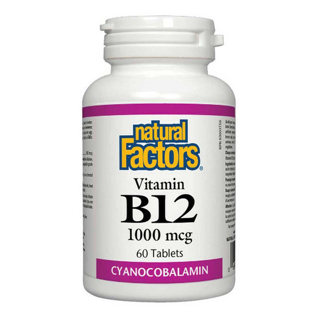 Vitamin B12, 1000 mcg, 60 Tablets - Natural Factors - Natural Factors