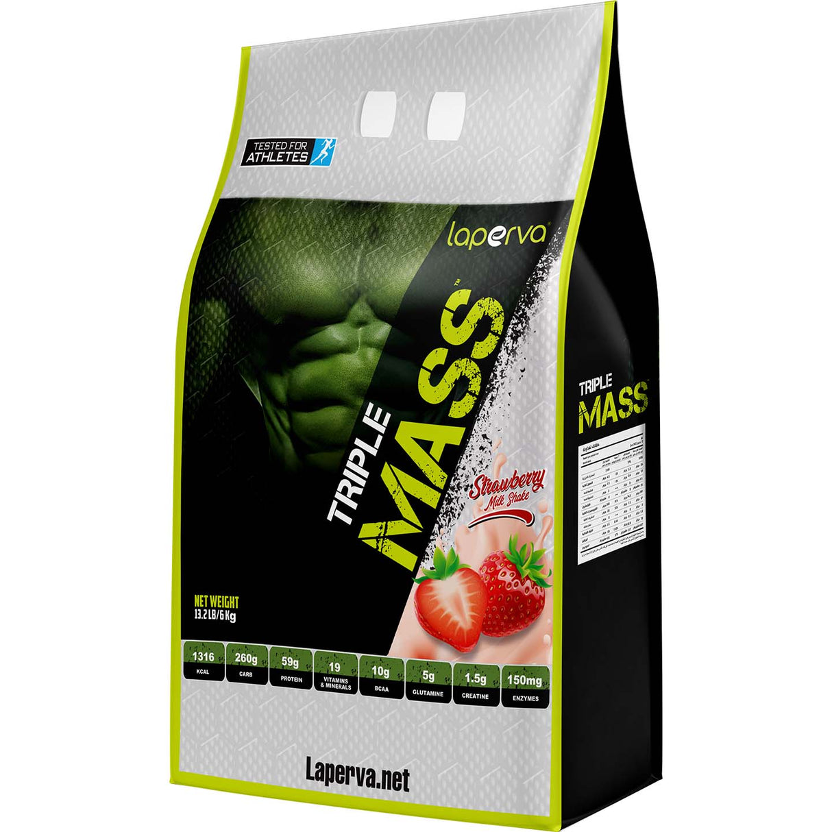 Laperva Triple Mass Gainer, 13 LB, Strawberry Milkshake - Laperva