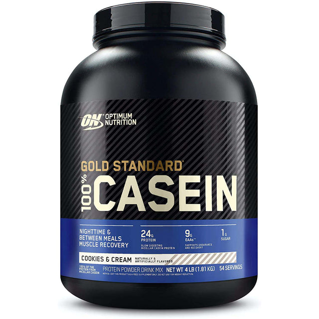 Optimum Nutrition Gold Standard 100% Casein, Cookies and Cream, 4 LB - Optimum Nutrition