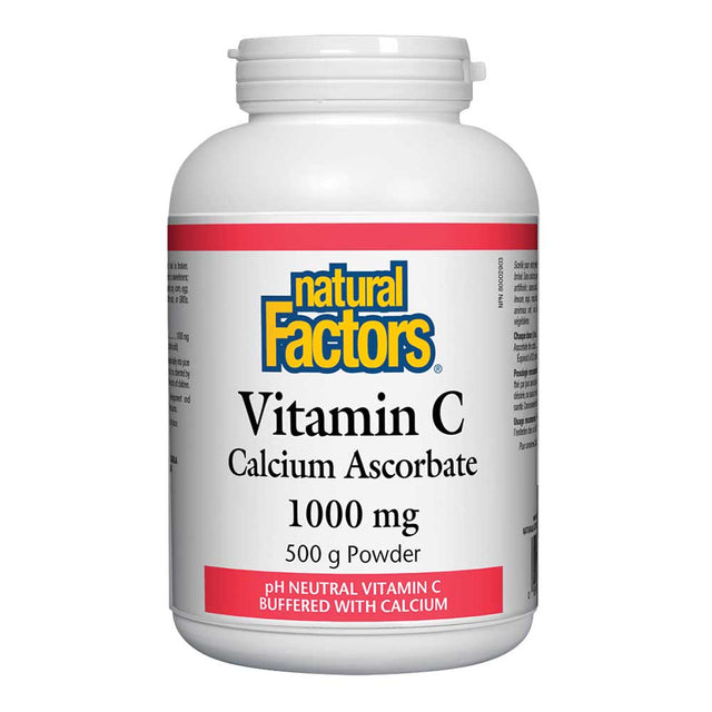 Natural Factors Calcium Ascorbate Vitamin C Powder, 1000 mg, 500 Gm - Natural Factors