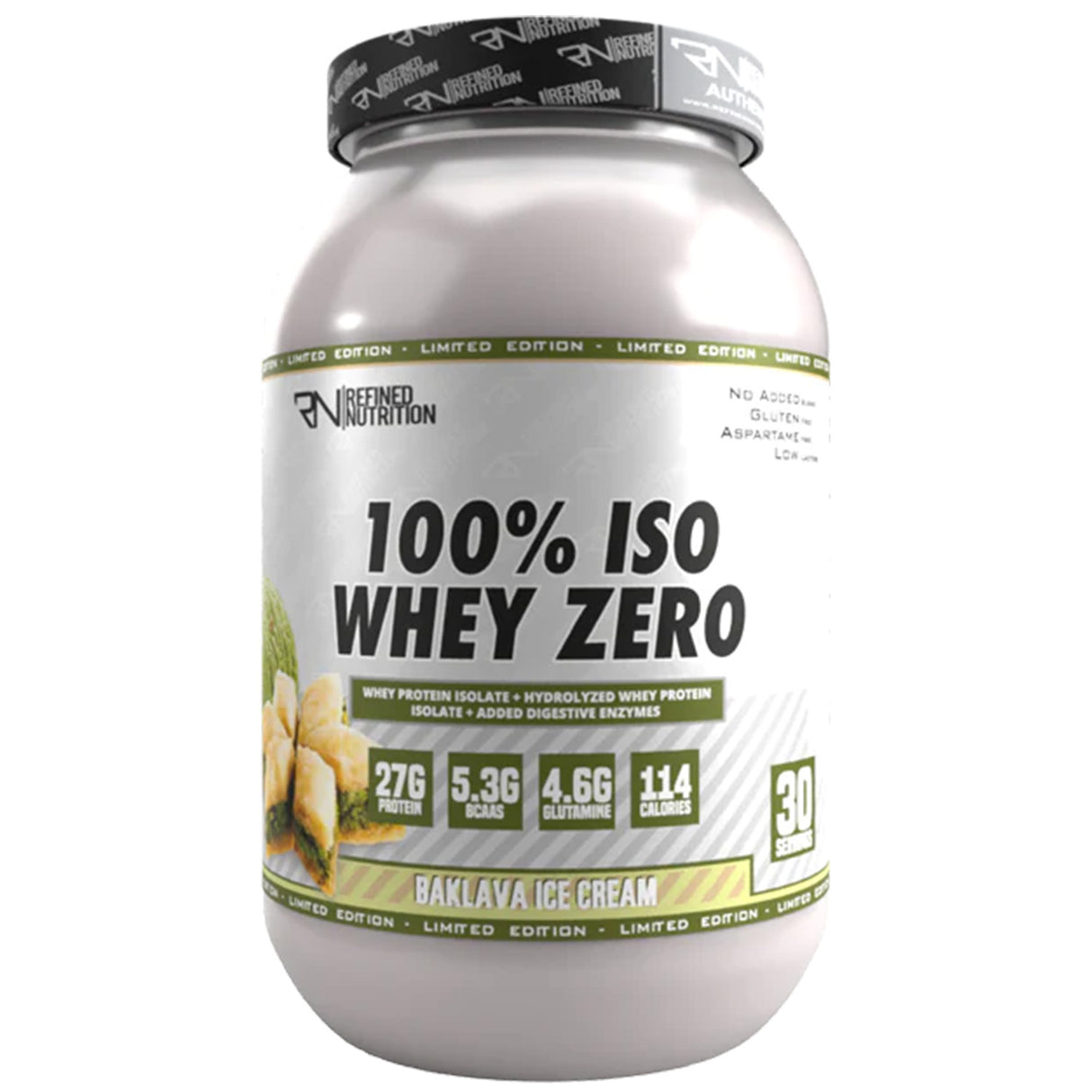 Refined Nutrition 100% Whey Isolate Zero, Baklava Ice Cream, 908 Gm - Refined Nutrition