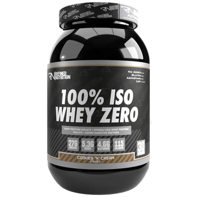 Refined Nutrition 100% Whey Isolate Zero, Cookies and Cream, 908 Gm - Refined Nutrition