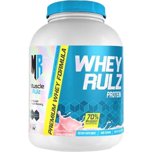 Muscle Rulz Whey Rulz, Strawberry, 5 LB - Muscle Rulz